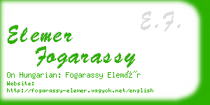 elemer fogarassy business card